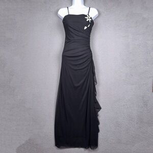 VTG City Triangles Dress Womens S Black Beaded Whimsigoth Fairy Asymmetric Sheer